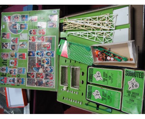 A Subbuteo Table Soccer Flood Lighting Edition Set, circa 1970's, comprising of cloth pitch, goal posts, outfield players (in