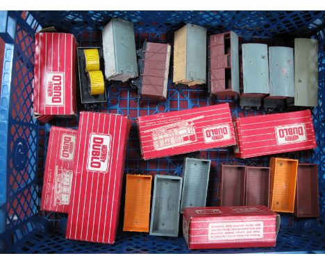 A Quantity of Hornby Dublo 2/3 Rail Rolling Stock, open and closed wagons, brake vans, cable drum wagon, plus five as new box