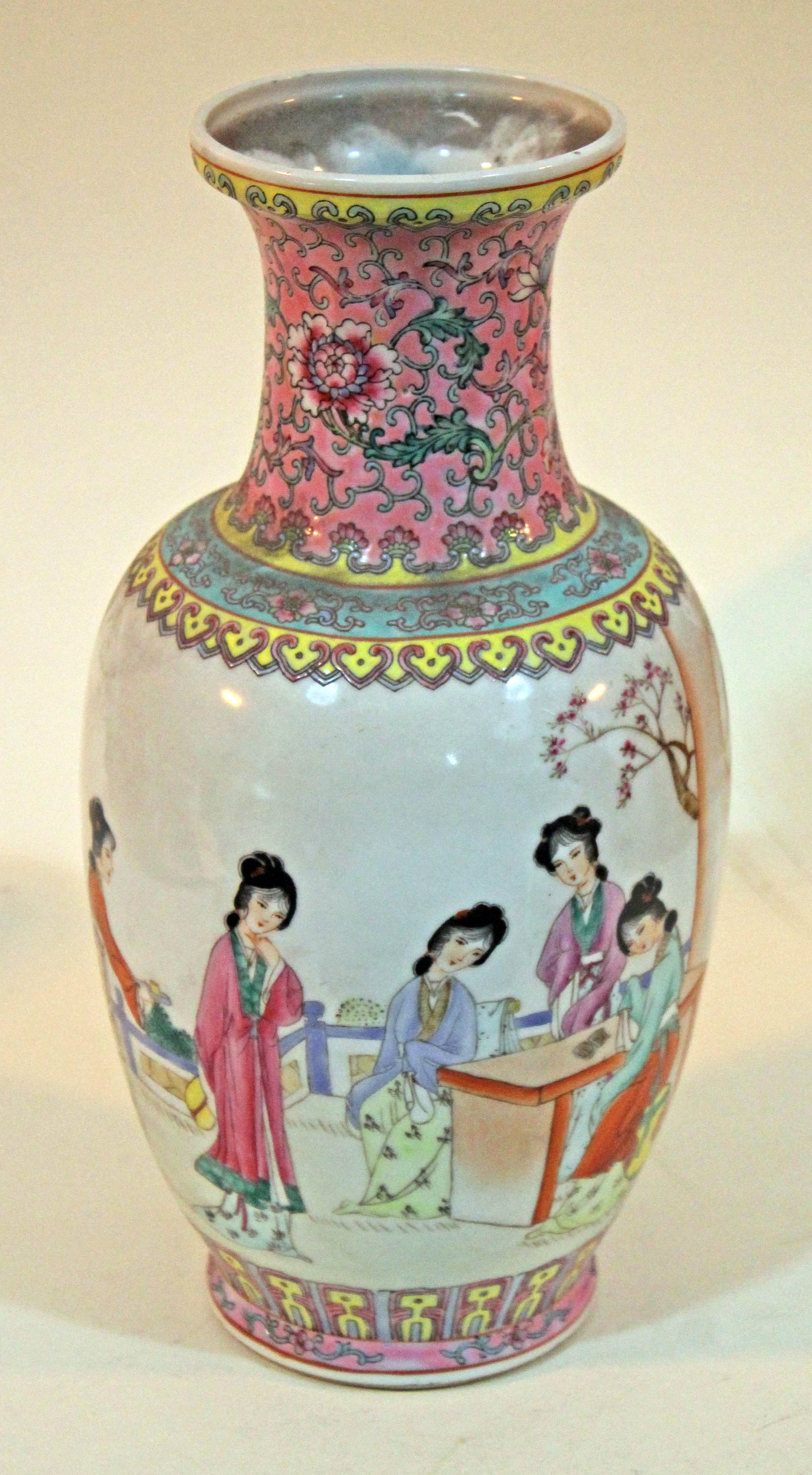 A 20th Century Chinese porcelain vase, red seal to base and script to ...