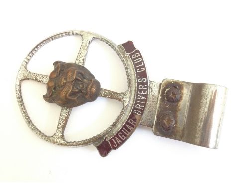 A Jaguar Drivers' Club enamel an chrome badge, length 14.5cm.