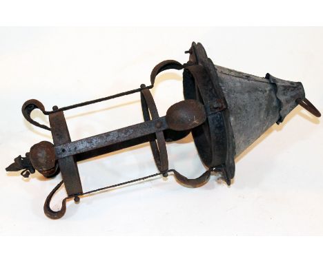 An Arts & Crafts hanging light fitting, length 46cm.