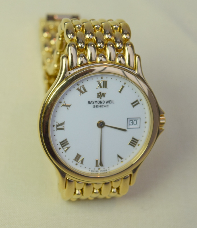 Raymond Weil Gold Tone Men's Watch Model 5568 Good condition boxed ...