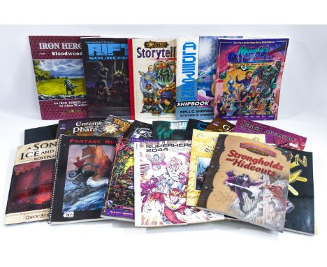 This is a miscellaneous lot of ROLE PLAYING books and material mostly published in the 1990's. Includes RIFTS, TUNNELS &amp; 