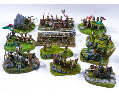 This is a lot of ELF BOWMEN miniatures made by GAMES WORKSHOP, WIZARDS OF THE COAST, RAL PARTHA etc for use with WARHAMMER, D