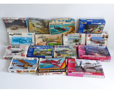 This is selection of vintage military aircraft model kits by&nbsp;AIRFIX REVELL MATCHBOX FROG ZVEZDA. Kits are complete, unma