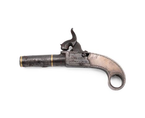 Wilkison of Edinburgh 19th century pocket pistol engraved with the maker's mark and 'Maker's to HRH The Prince of Wales' and 