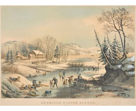 CURRIER and IVES, publishers -- After Frances F. PalmerAmerican Winter Scenes. Morning, 1854. (G. 0222). Large format lithogr