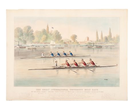 CURRIER and IVES, publishersThe Great International University Boat Race On the River Thames (England) from Putney to Mortlak