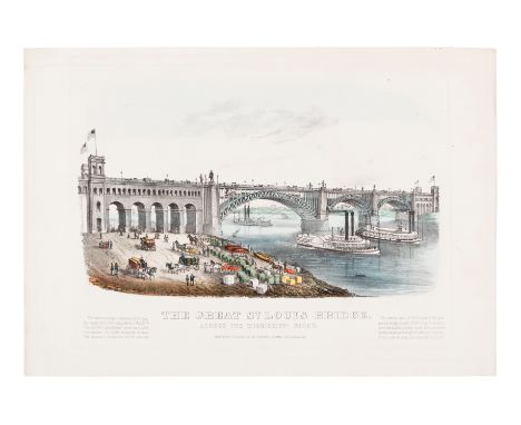 CURRIER and IVES, publishersThe Great St. Louis Bridge. Across the Mississippi River, n.d. (G. 2872). Small format lithograph