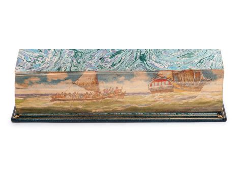 [FORE-EDGE PAINTING]. NORDHOFF, Charles (18878-1947). -- HALL, James Norman (1887-1951). Mutiny on the Bounty. Boston: Little