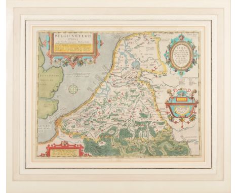 [EUROPE -- NETHERLANDS] -- ORTELIUS, Abraham (1527-1598). Belgii Veteris Typus. [Antwerp], 1584.Engraved map with later hand-