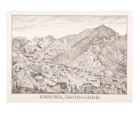 OMAHA LITHOGRAPHING CO., publisher -- After G. W. HallCuster, Idaho -- 1880, n.d. Lithograph, on wove paper, 452 x 624 mm she