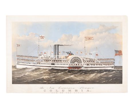 CURRIER and IVES, publishers -- After Charles R. Parsons and Lyman W. AtwaterThe New Excursion Steamer Columbia. "Gem of the 