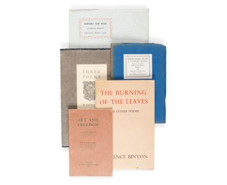 BINYON, Laurence (1869-1943). A small archive of letters and pamphlets.Approximately 28 autograph letters signed, most with o