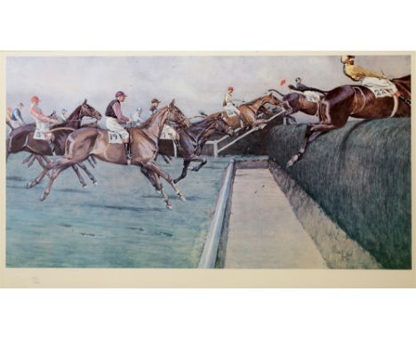 AFTER CECIL ALDIN 'The First open Ditch' The Grand National limited edition colour print, No. 225/800, numbered in pencil on 