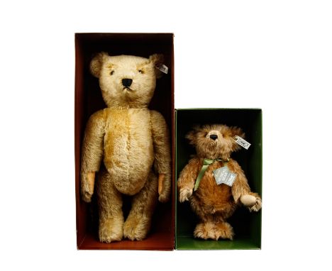 STEIFF zwei Teddybären aus Sondereditionen, 1990, darunter der 'Harrods Musik Teddybär 1905' mit mechanischem Musikwerk, Moha