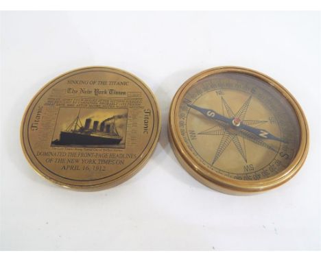 A brass compass Est £20 - £30 - This lot MUST be paid for and collected, or delivery arranged, no later than close of busines