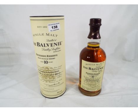 The Balvenie Founder's Reserve malt Scotch Whisky aged 10 years, 70 cl, 40% vol, level low to mid neck, in tube, excellent - 