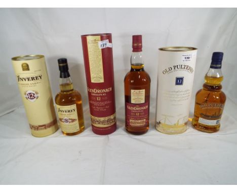 GlenDronach Original single Highland malt Scotch Whisky, aged 12 years, 1 le, 40% vol, level mid neck, Inverey single Highlan