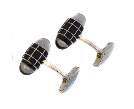 A pair of Montblanc 'UrbanWalker' cufflinks. Signed, length 2.2cm.Overall condition goodLight scratches and signs of occasion