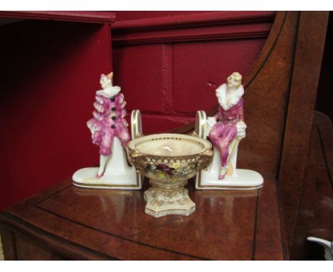 Ceramic figural bookends, lidded ginger jar vase, Continental figural group and an angel etc. (6) 