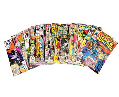 Black Panther No. 1; The Inhumans No's. 1 and 4; Tales Of Asgard No. 1; Iron Fist No. 5; and sundry other Marvel Comics inclu
