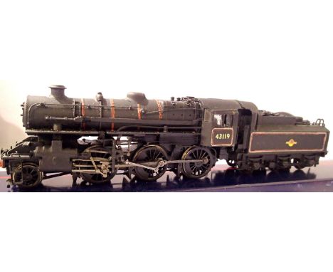 Bachmann 32-576 Mogul, renumbered and relined to 43119, Black, Late Crest, some detail fitted, in good condition, box with we