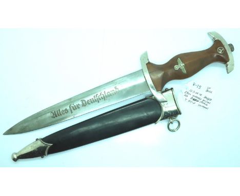 Third Reich NSKK dagger, RZM marked M1/102 for the Frank &amp; Reif Factory, Stuttgart. P&amp;P Group 3 (£25+VAT for the firs