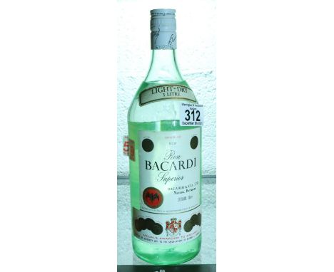 1l bottle of Bacardi. P&amp;P Group 2 (£18+VAT for the first lot and £3+VAT for subsequent lots) 