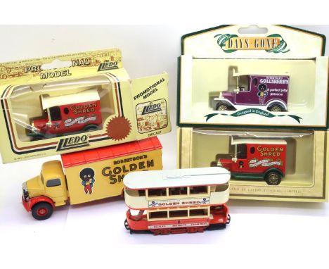 Five diecast Robertsons advertising vehicles, by Corgi, Matchbox and Lledo. P&amp;P Group 1 (£14+VAT for the first lot and £1
