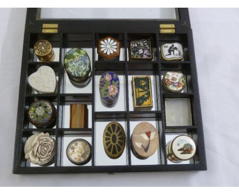 A quantity of pill and patch boxes of various form and materials (17)