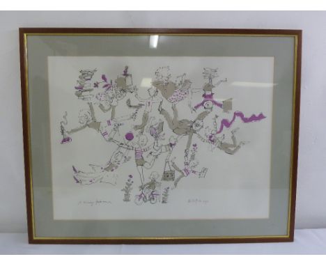 Quentin Blake framed and glazed polychromatic print titled A Winning Performance, 50 x 68cm