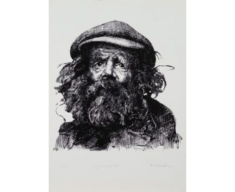 * Robert O. Lenkiewicz [1941-2002]-
Early drawing / Diogenes:-
off-set lithograph 
signed, inscribed and numbered 169/250
63.