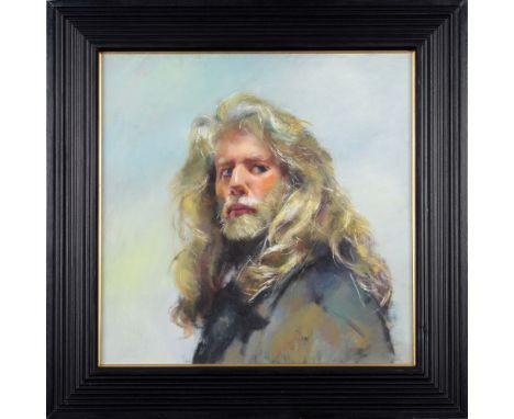 * Robert O. Lenkiewicz [1941-2002]-
Self-Portrait at Private Studio, Priory Road, Lower Compton. 2000:-
signed twice, inscrib