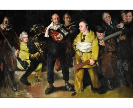 * Robert O. Lenkiewicz [1941-2002]-
The Night Watch:-
Project 3. Mental Handicap. 1976
oil on canvas
193 x 290cm

Originally 