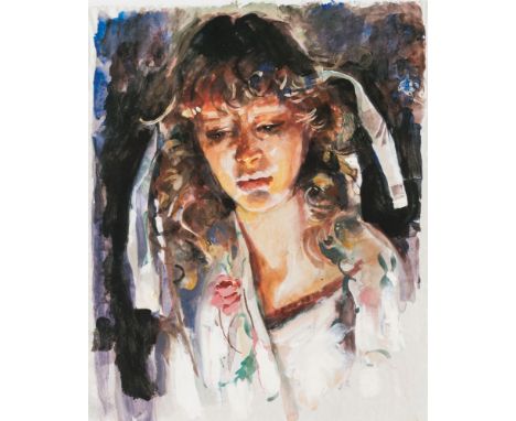 * Robert O. Lenkiewicz [1941-2002]-
Study of Mary, 1998:-
lithograph, signed and inscribed in pencil
printer's proof number 6