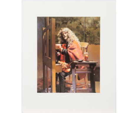 * Robert O. Lenkiewicz [1941-2002]-
Self-Portrait at Easel:- 
signed, inscribed and number 51/500
lithograph
sheet size 56 x 
