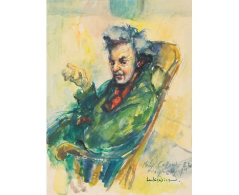 * Robert O. Lenkiewicz [1941-2002]-
Portrait of Philip Callow - Writer
8.30pm 4 May 1973:-
signed, inscribed and dated bottom
