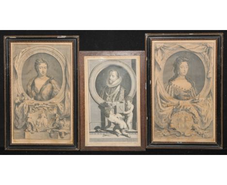 Pieter Stevens van Gunst (1659-1724), by, Adriaen van der Werff (1659 - 1722), after, Portrait of James I, from Isaac de Larr
