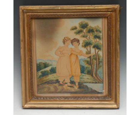 English School (18th/early 19th century)Portrait of Childrenwatercolour, 24cm x 22cm 