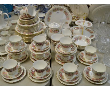 A Colclough tea service and dinner service, printed with Honeysuckle
