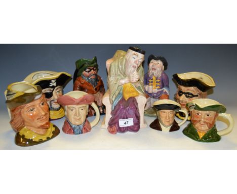 Character jugs - a W. Wain & Sons Ltd Melba Ware Shylock and the Tale Teller; a Staffordshire Ceramics Beggar Man registratio