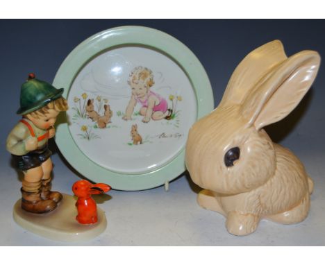A Nursery ware bowl printed with an illustration by Eileen Soper; a Sylvac Rabbit impressed 1026 to base (faults); a Hummel f