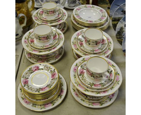 A Royal Worcester Royal Garden pattern part tea service comprising of cups, saucers, side plates etc