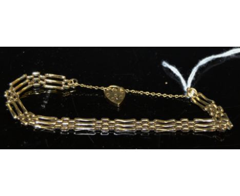 A 9ct gold gate link bracelet 6.7g