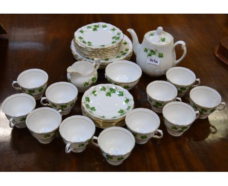 A Colclough part tea service, printed with Ivy leaves