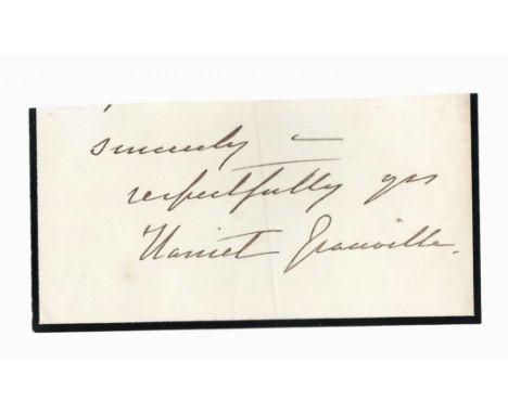 Harriet Leveson-Gower, Countess Granville signed 4x2 vintage letter cutting. Harriet Leveson-Gower, Countess Granville (née L