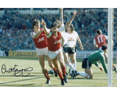 Autographed Charlie Nicholas 12 X 8 Photo - Col, Depicting the Arsenal Striker Running Away in Celebration After Scoring His 