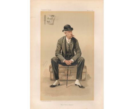 Vanity Fair Print titled Gordon Bennett "New York Herald "Newspapers dated 15. 11. 1884. Approx size 16x11. Good condition Es
