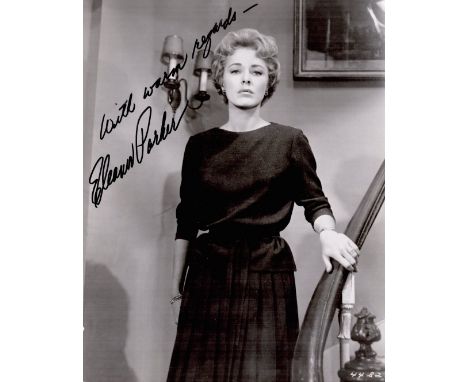 Eleanor Parker signed 9x7 black and white photo. Parker was an American actress. She was nominated for three Academy Awards f